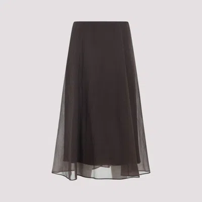 Brunello Cucinelli Pleated Skirt In Brown