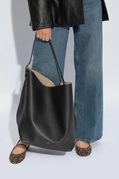 Totême Toteme Pre Leather Belted Tote Bag In Black