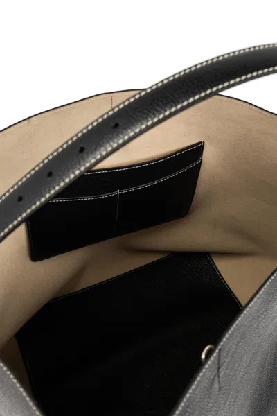 Totême Toteme Pre Leather Belted Tote Bag In Black