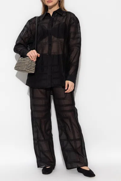 Totême Toteme Classic Crochet Shirt In Black