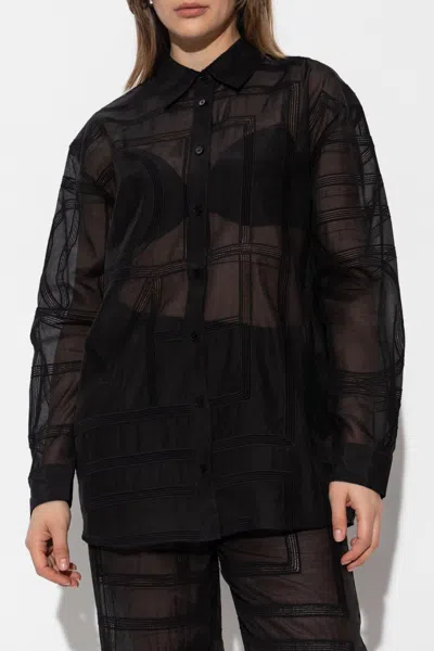 Totême Toteme Classic Crochet Shirt In Black