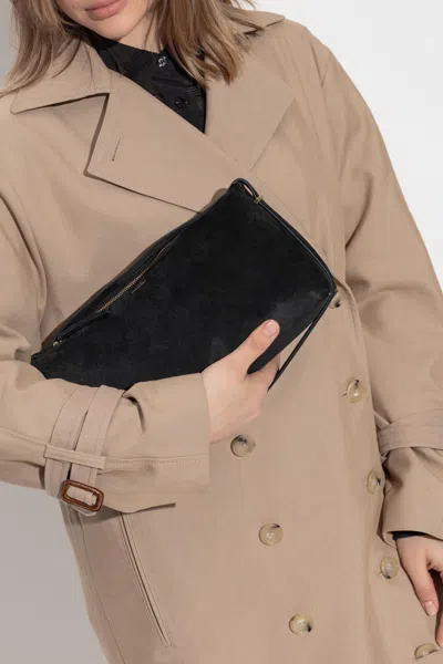 Totême Toteme Pre Suede Leather Clutch In Black