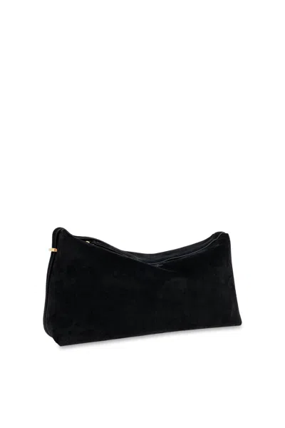 Totême Toteme Pre Suede Leather Clutch In Black
