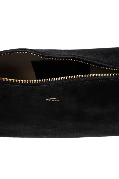 Totême Toteme Pre Suede Leather Clutch In Black