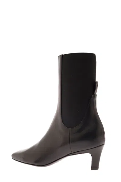 Totême Toteme Mid Heel Leather Boots In Black