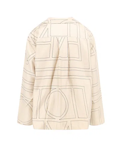 Totême Toteme Monogram Embroidered Pajama Pants In Neutral