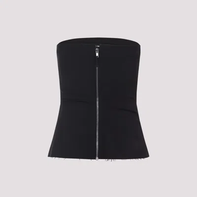 Rick Owens Women's Stretch Denim Bustier Top In Black