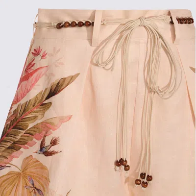 Zimmermann Ascension Linen Tuck Shorts In Neutral