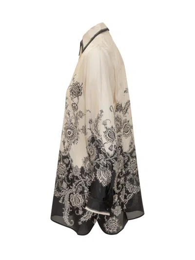 Zimmermann Camicia Rhiannon In Seta Stampata  Donna In Neutral
