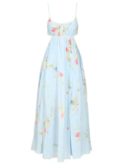 Zimmermann Lucky Printed Cotton Maxi Dress In Blue