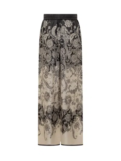 Zimmermann Pantalone Rhiannon In Seta Stampata  Donna In Sand