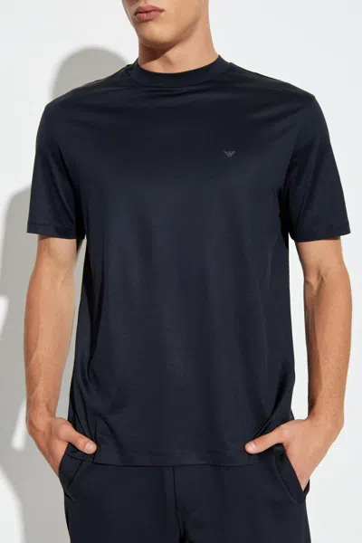Emporio Armani Basic Crew Neck T-shirt In Blue