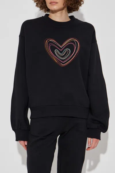 Ps By Paul Smith Ps Paul Smith Swirl Heart Cotton Sweatshirt In Black