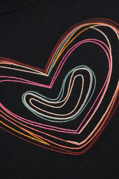 Ps By Paul Smith Ps Paul Smith Swirl Heart Cotton Sweatshirt In Black