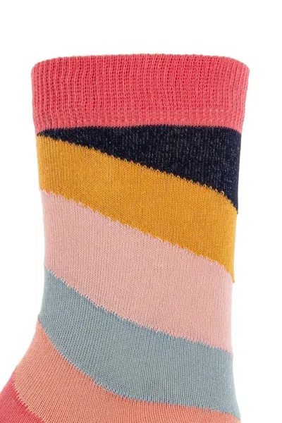 Paul Smith Three Pack Of Cotton Socks With Lurex Thread In Multi