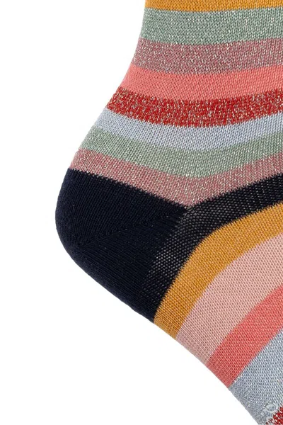 Paul Smith Three Pack Of Cotton Socks With Lurex Thread In Multi