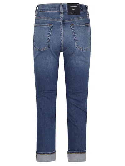 7 For All Mankind Mid-rise Skinny Cropped Denim Trousers In Blue