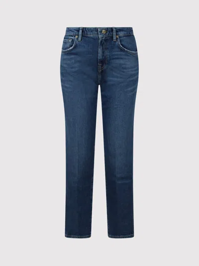 7 For All Mankind Calie Straight Jeans In Blue