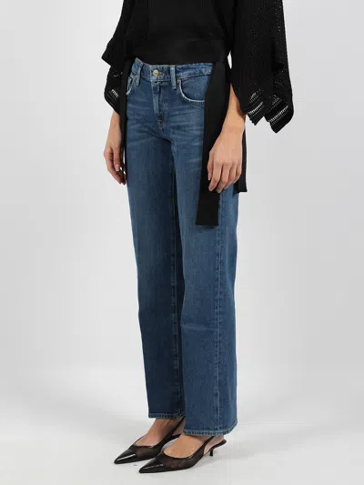 7 For All Mankind Calie Straight Jeans In Blue