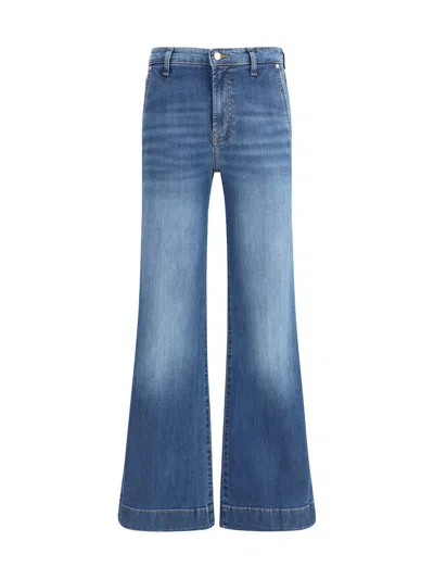 7 For All Mankind Modern Dojo Flare Jeans In Blue