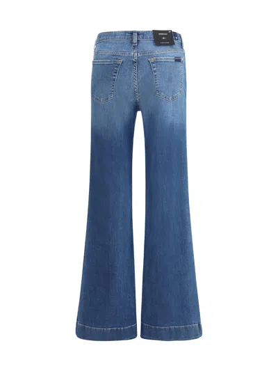 7 For All Mankind Modern Dojo Flare Jeans In Blue