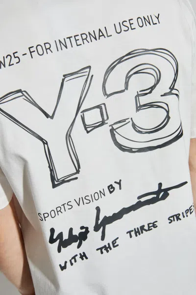 Y-3 White Logo-print T-shirt In White