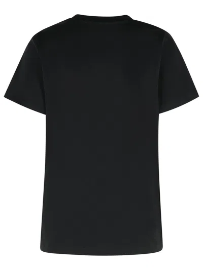 Moncler Embroidered Logo Cotton T-shirt In Black