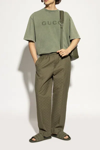 Gucci Green Shoes Sandals In Gray