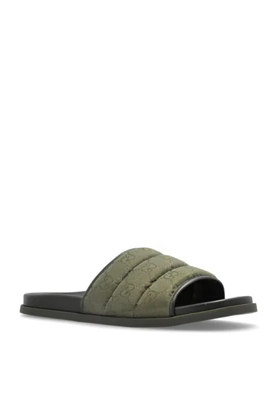 Gucci Green Shoes Sandals In Gray