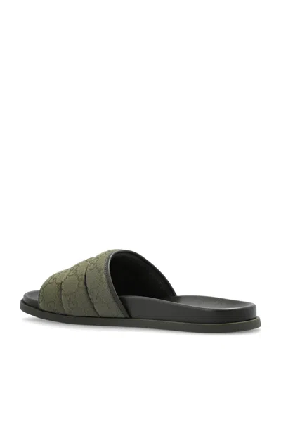 Gucci Green Shoes Sandals In Gray