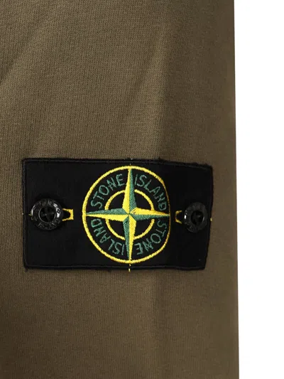 Stone Island Crew Neck Sweater Ribbed Cuffs In Animal Print