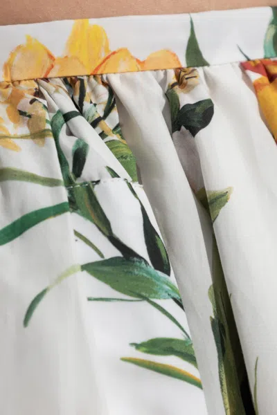 Dolce & Gabbana Flower-bouquet Print Midi Skirt In Multi