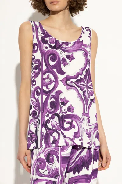 Dolce & Gabbana Graphic-print Top In Purple