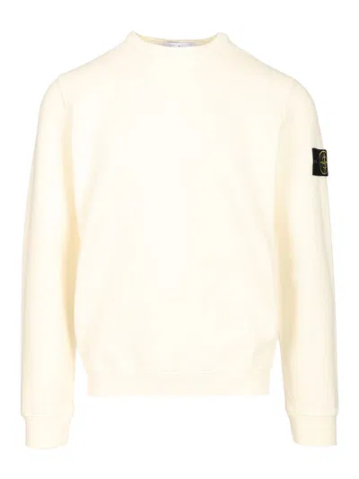 Stone Island Cotton Sweatshirt In White