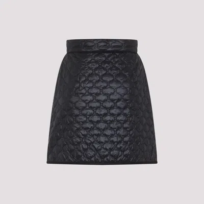 Moncler Quilted Black Skirt With Glossy Finish And Wrap Style