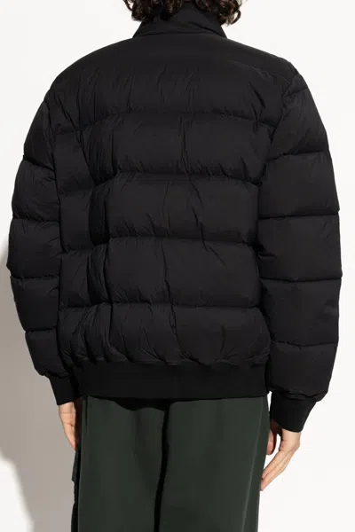 Stone Island Quilted Down Jacket With Ribbed Cuffs And Signature Patch In Black