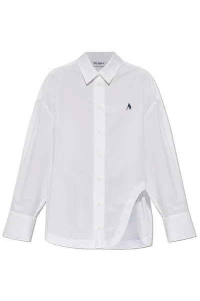 Attico Oversized Cotton Shirt Long Sleeves Collar In White