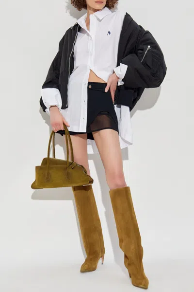 Attico Oversized Cotton Shirt Long Sleeves Collar In White