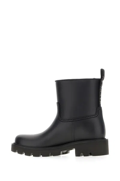 Moncler Drawstring Embosssed-logo Rain Boots In Black