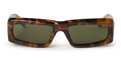 Palm Angels Bold Rectangular Tortoiseshell Frame Yreka Sunglasses In Brown