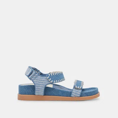 Trove Senora Sandals Blue Multi Denim - Re:vita In Black