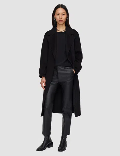 Joseph Coleman Leather Stretch Trousers In Black