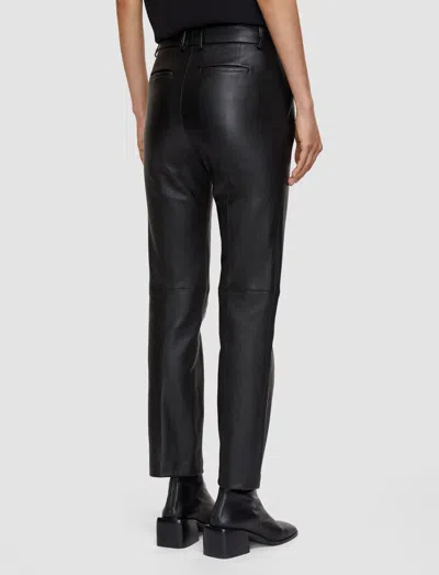Joseph Coleman Leather Stretch Trousers In Black