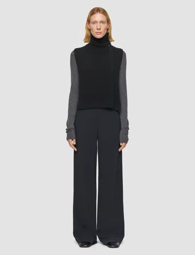 Joseph Womens Black Funnel-neck Sleeveless Cashmere Blend Bib In Black