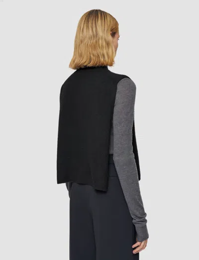 Joseph Womens Black Funnel-neck Sleeveless Cashmere Blend Bib In Black