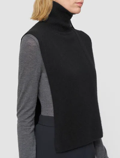 Joseph Womens Black Funnel-neck Sleeveless Cashmere Blend Bib In Black