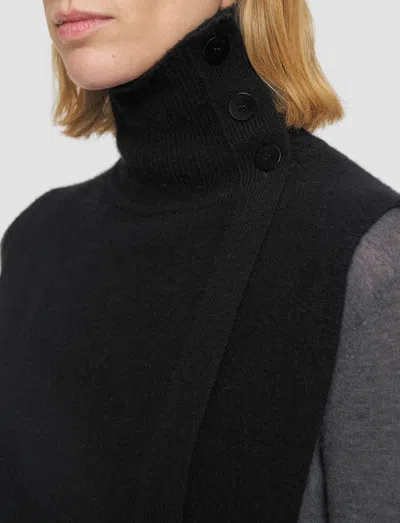 Joseph Womens Black Funnel-neck Sleeveless Cashmere Blend Bib In Black