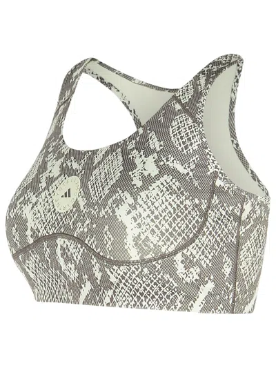 Adidas By Stella Mccartney Snake Print Polyester Blend Sporty Top