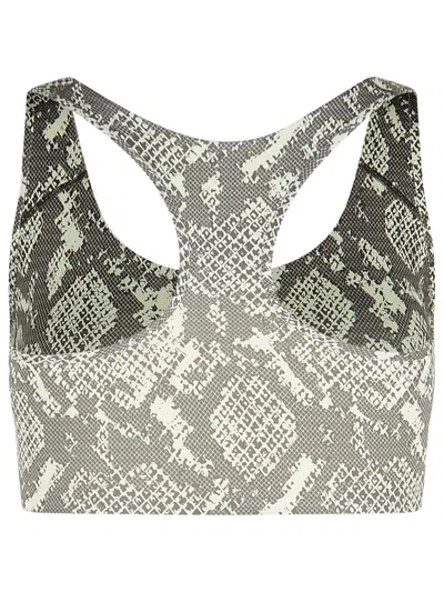 Adidas By Stella Mccartney Snake Print Polyester Blend Sporty Top