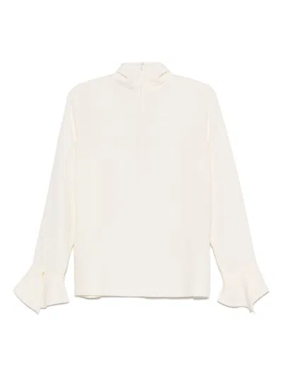 Alberto Biani Bell Sleeves High Neck Ruffled Cuffs